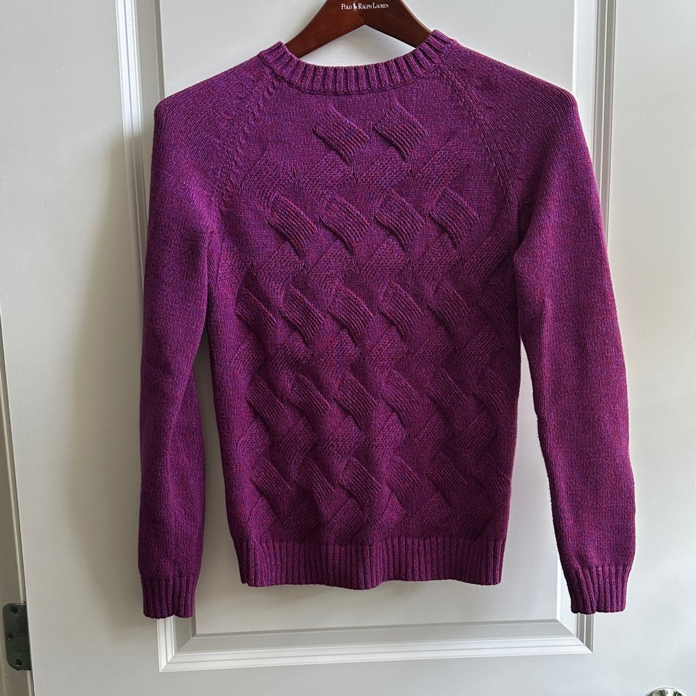 Lands' End Magenta Knit Sweater XS